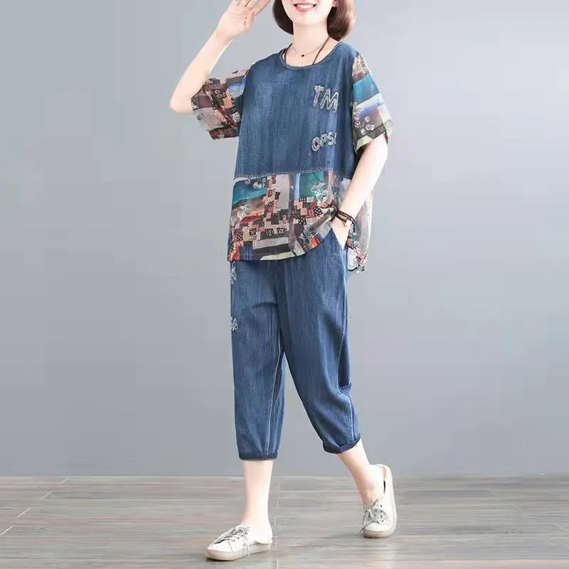 5XL Summer Women's Jeans Sets  – Embroidery Jeans Bewertung und Preis