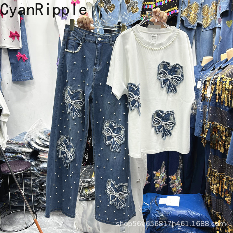 New Spring Summer Women Two-pi – Embroidery Jeans Bewertung und Preis