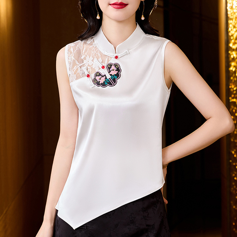Spirng Summer Silk Stain Women – Embroidery Vest Bewertung und Preis