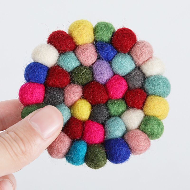 Colored Balls Woven Cup Mats W – Felt Sheet Wool Bewertung und Preis