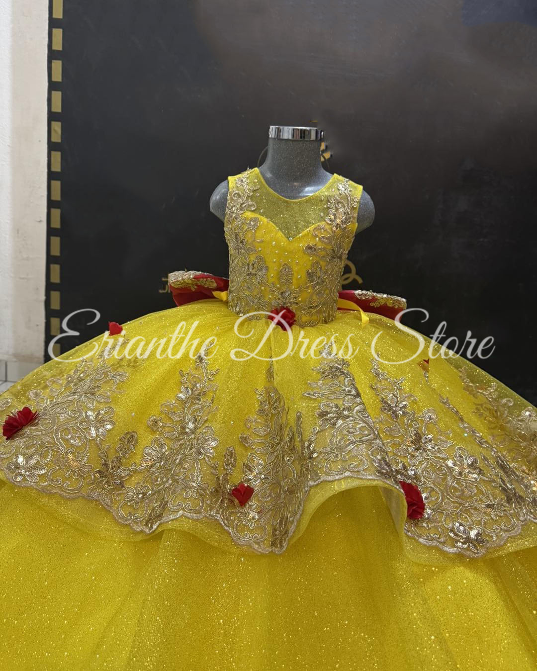 Yellow Flower Girl Dress For W – Embroidery Yellow Flower Bewertung und Preis