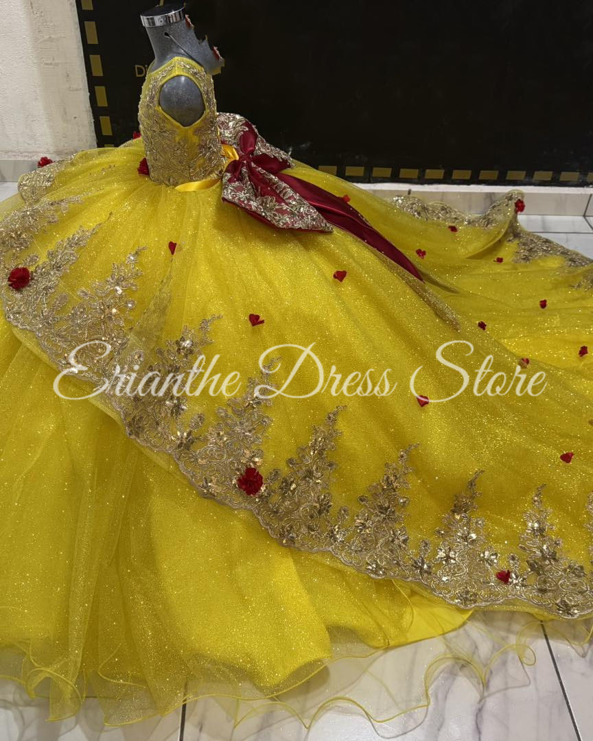Yellow Flower Girl Dress For W – Embroidery Yellow Flower Bewertung und Preis