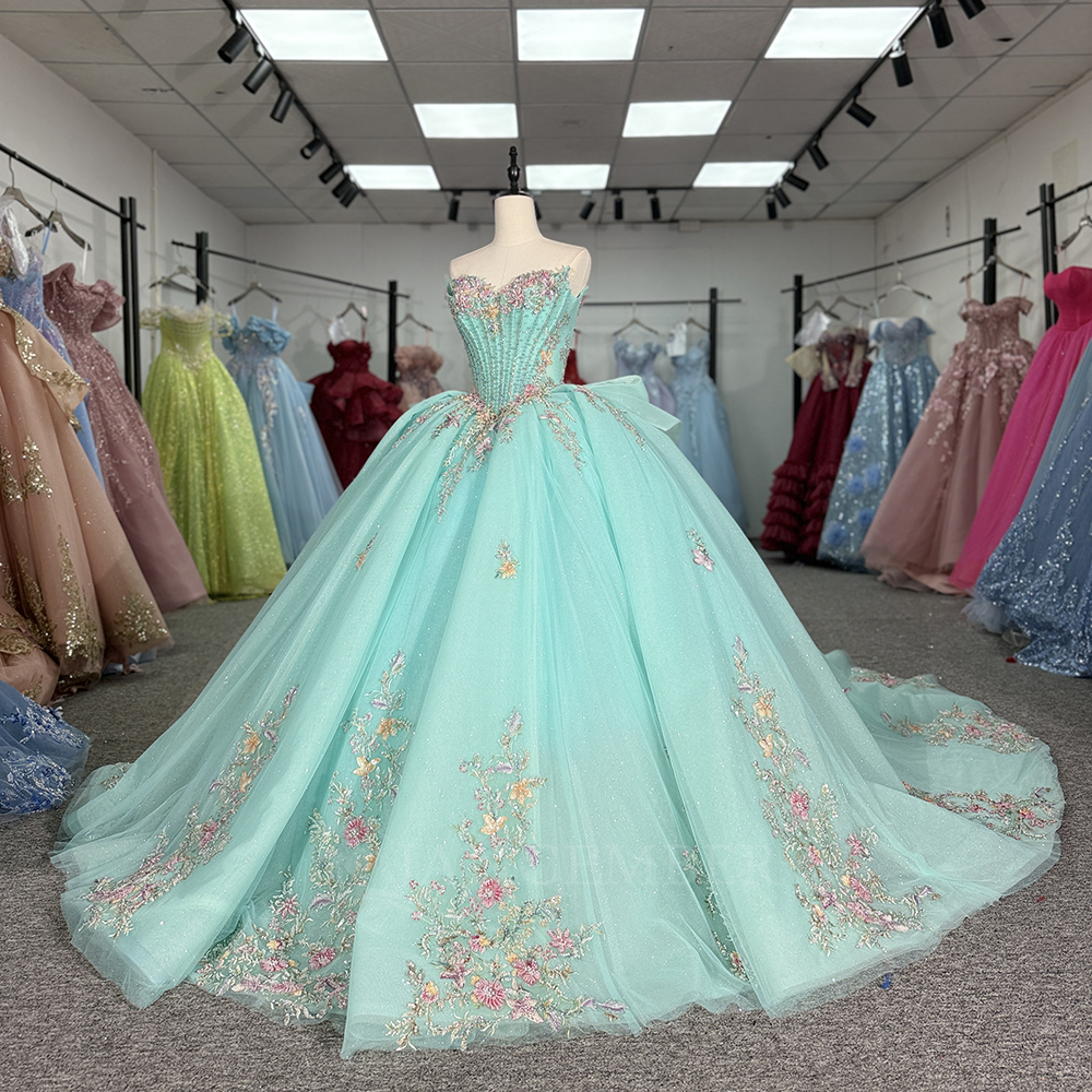 Classic Strapless Quinceanera  – Embroidery Organza Bewertung und Preis